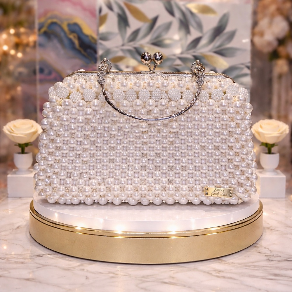 🐚Luxurious Pearl- Handmade Pearl Clutch – Esther Collection